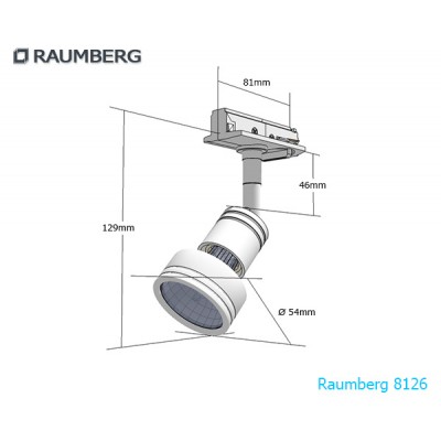 Трековый светильник 3L GU10R серый Raumberg