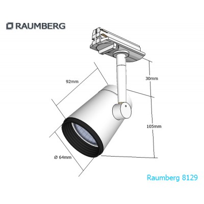 Трековый светильник 3L GU10 серый Raumberg