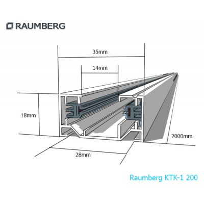 3L Шинопровод 3-линейный 2м серый Raumberg