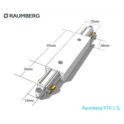 3L соединитель с подводом питания прямой 3-линейный серый Raumberg