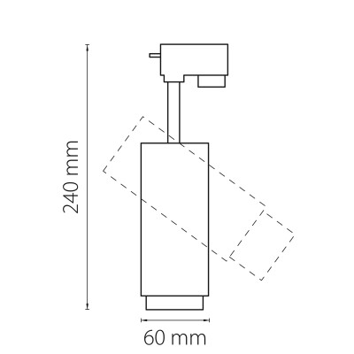 Светодиодный светильник для 1-фазного трека 15w серый 4000к 5-60 грд.