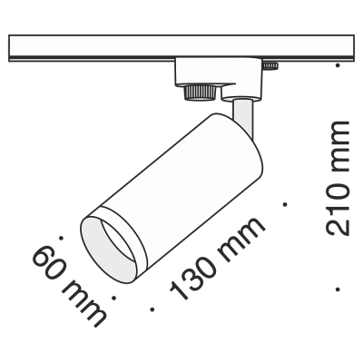 Трековый однофазный светильник Maytoni Technical под лампу GU10 цвет Хром