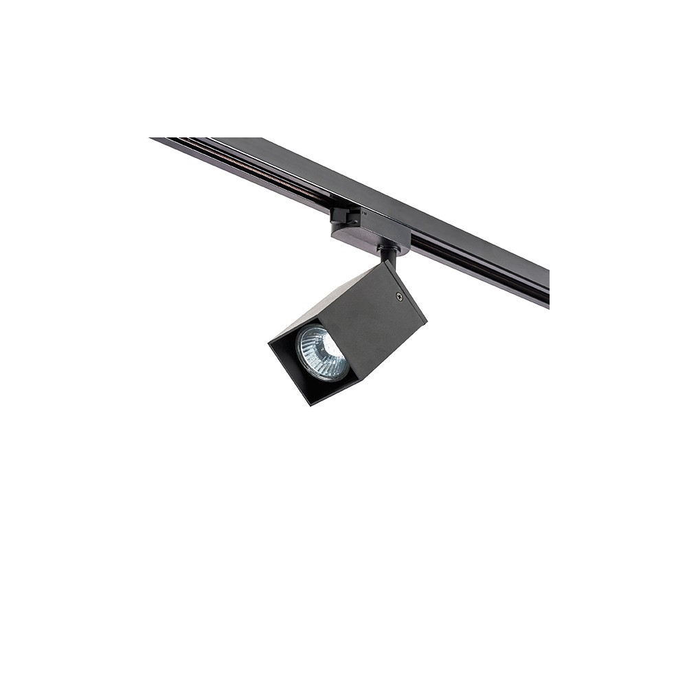 Трековый однофазный светильник RULLO SQ под лампу GU10 Черный корпус