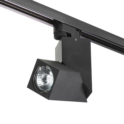 Трековый однофазный светильник ILLUMO SQ под лампу GU10 Черный корпус