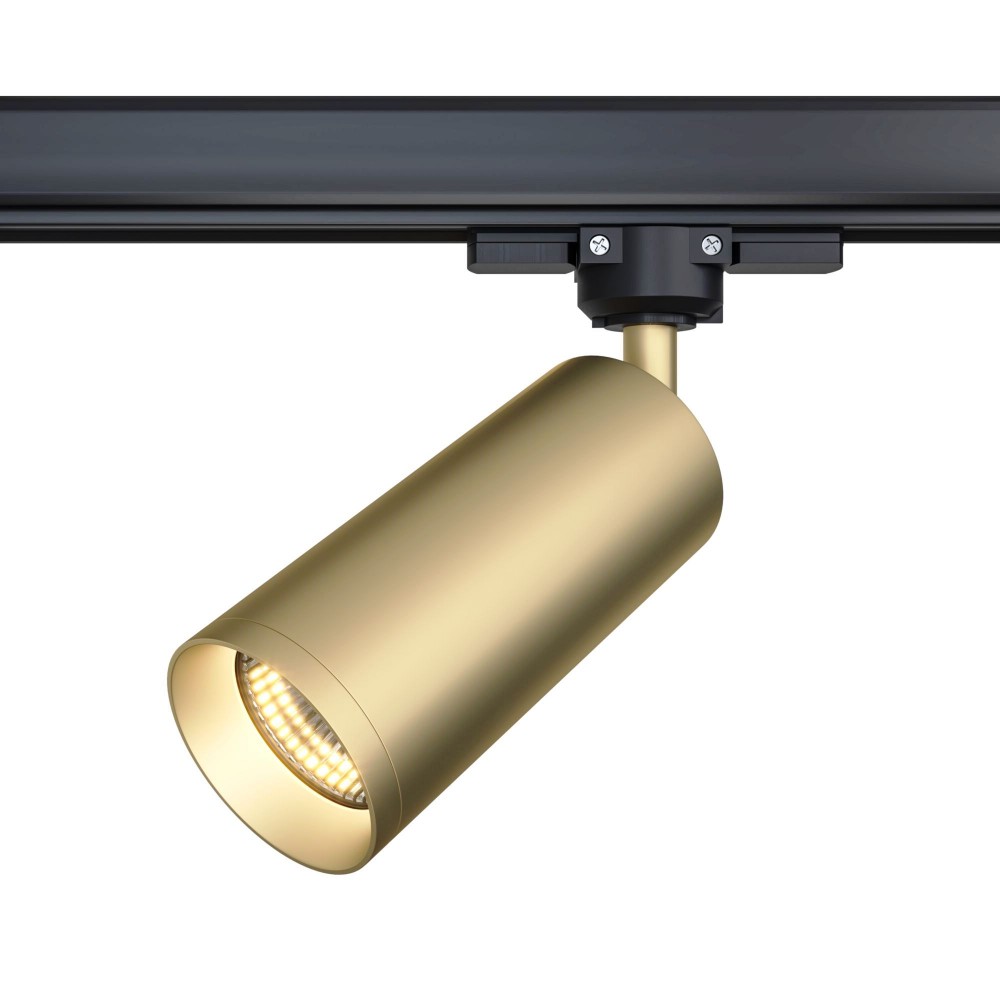 Трековый трехфазный светильник под лампу GU10 Focus матовое золото