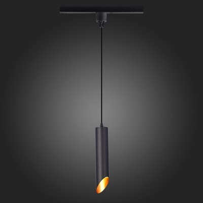 Трековый однофазный подвесной светильник под лампу GU10 черный